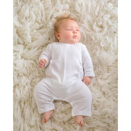 Layette Long One Piece, White - Cuclie | Maisonette