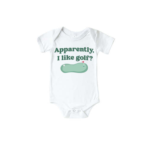 Apparently, I Like Golf Graphic Bodysuit & Kids Tee | White