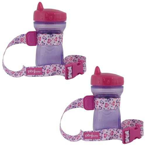PBnJ Baby SippyPal Sippy Cup Holder Strap Accessory Tether, 2 Pack | Baby Travel Gear, Secure Cups