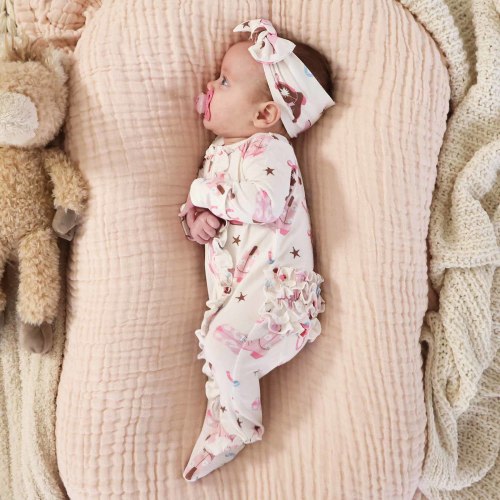 Boot Scootin Pink Zipper Footie