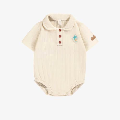 Cache-couche crème en tricot côtelé, naissance - Souris Mini
