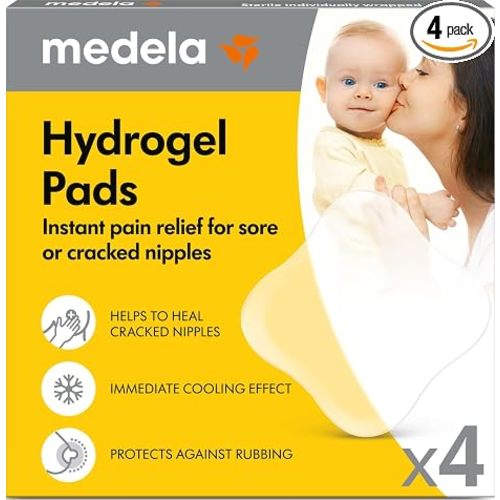 Medela Soothing Hydrogel Pads for Nipples, Reusable 24 Hours, Pack of 4
