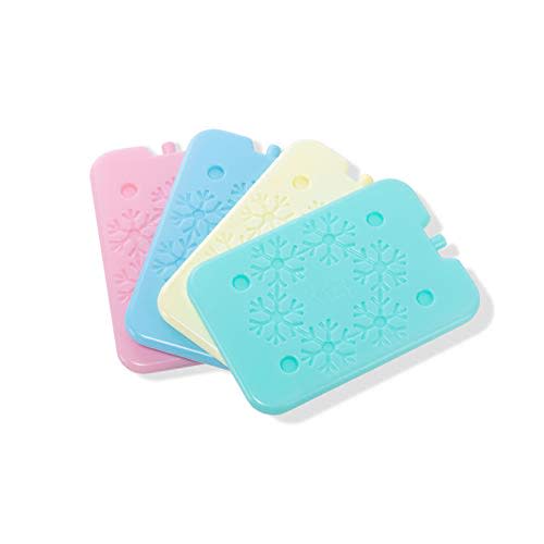 BLUE ELE Macaron-Colored Ice Pack for Lunch Box and Cooler, BPA Free, Reusable and Long Lasting, Slim and Lightweight Design, Set of 4, Fun & Colorful, BE01 Macaron-Colored