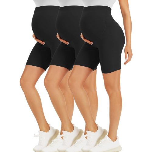 BONVIGOR Maternity Shorts Over The Belly Pregnancy Biker Shorts Workout Yoga Active Athletic Pregnant Pants Pajama