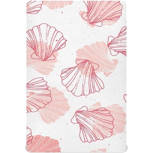 Kigai Coral Seashell Crib Sheets - Stretchy Fitted Crib Sheets for Boys Girls, Unisex Cozy Baby Crib Sheet 28 x 52 x 9 Inches
