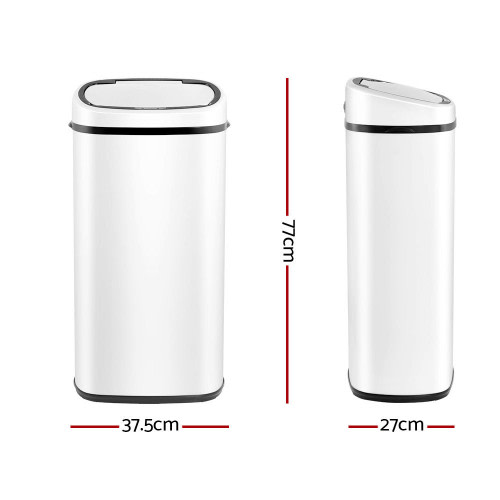 Devanti 68L Motion Sensor Bin Rubbish - White
