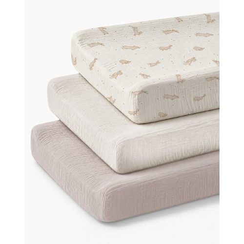 Changing Pad Covers 3 Pack, 32"x16" Muslin Baby Changing Table Pad Covers