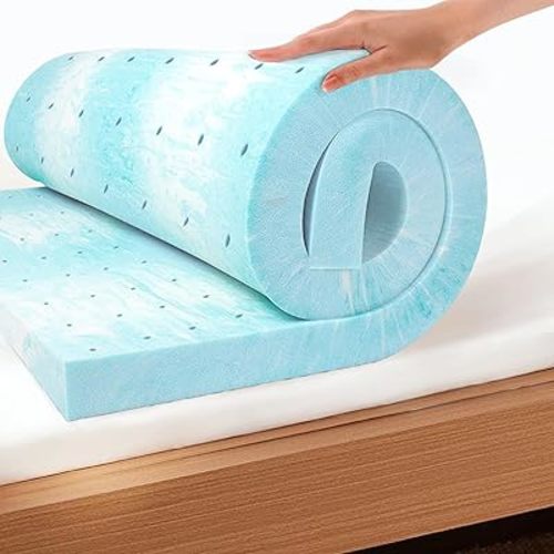 EGO Topper 3 Inch Queen Memory Foam Mattress Topper, Gel Foam Mattress Topper for Pressure Relief, Ventilated Design Bed Topper in a Box, CertiPUR-US Certified, 60"×80", Medium