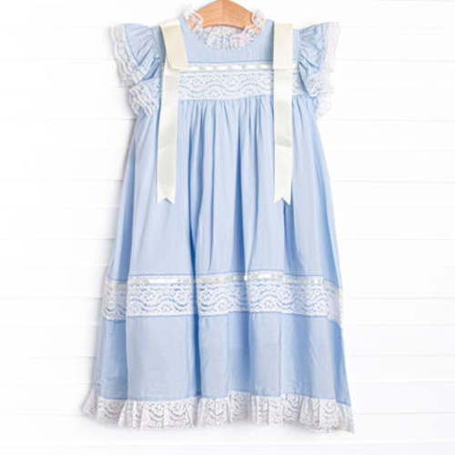 Iris Heirloom Dress, Blue – Stitchy Fish