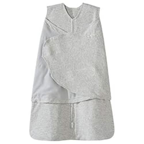 HALO 100% Cotton Sleepsack Swaddle, 3-Way Adjustable Wearable Blanket, TOG 1.5, Heather Gray, Newborn, 0-3 Months