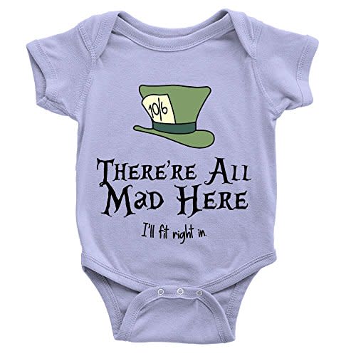 The Mad Hatters Newborn One-Piece Baby Bodysuits New Born Baby Gift Short Sleeve White 0-24 Months