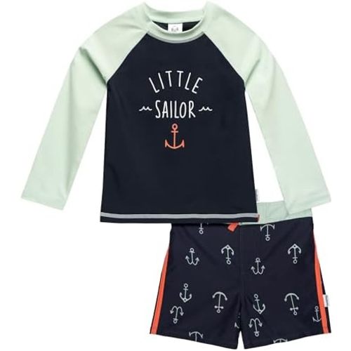 Gerber Baby Boys' Toddler Long Sleeved Rashguard Swim Bathing Suit Set