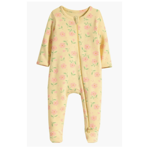 Print Cotton Footie Romper