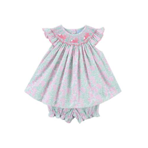 Blooming Garden Smocked Pink Bunny Bloomer Set