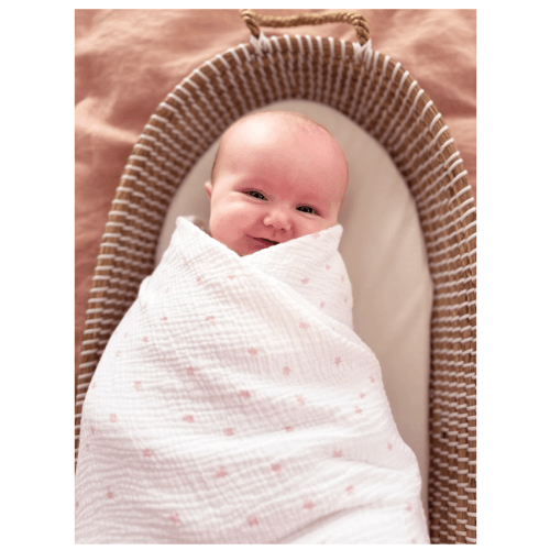 Muslin Swaddle Pink Stars