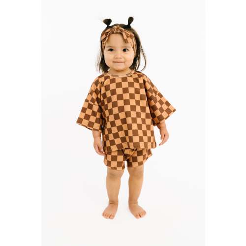 Espresso Checkered Slouchy Set