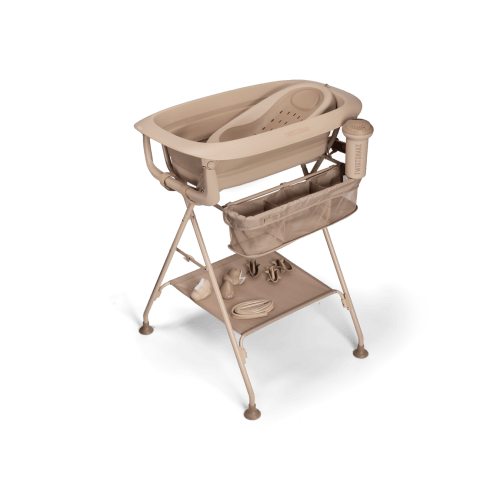 Luxury Bath Kit Mocha - Foldable baby bathtub with bath stand