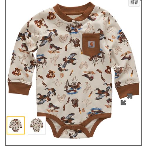 Boys' Long Sleeve Printed Henley Bodysuit (Baby) | Fall Layering Clothing Essentials | Carhartt