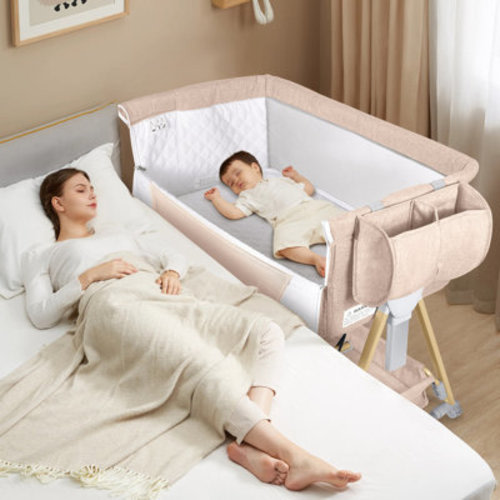 Suteck Baby Bassinet And Bedside Sleeper For Baby , 7 Height Adjustable Bedside Bassinet With Wheels | Wayfair