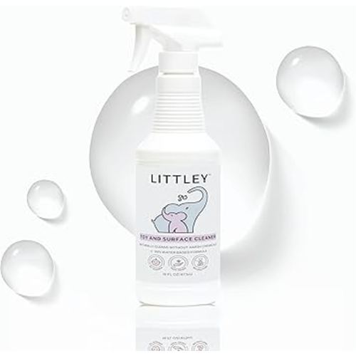 Littley Toy & Surface Cleaner with Hypochlorous Acid, Fragrance-Free, Made Without Ammonia, Bleach, Phosphates, Phthalates, or Dyes, 16oz Spray Bottle