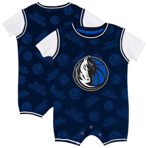 Infant Dallas Mavericks Outerstuff Navy Logo Mania Romper