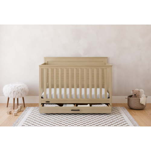 Graco Tristan Convertible Baby Crib with Drawer, Driftwood