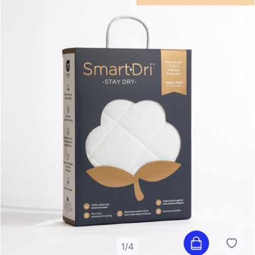 Smart-Dri Waterproof Mattress Protector - Pram/Moses