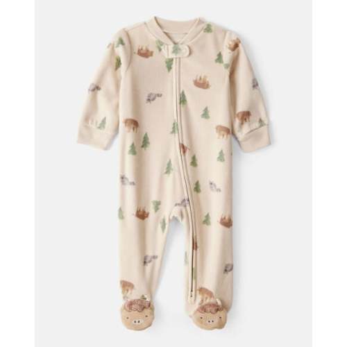 Baby Boy Buffalo Print Loose Fit Long-Sleeve Sleep & Play Pajamas - Brown - Carter's | Carter's