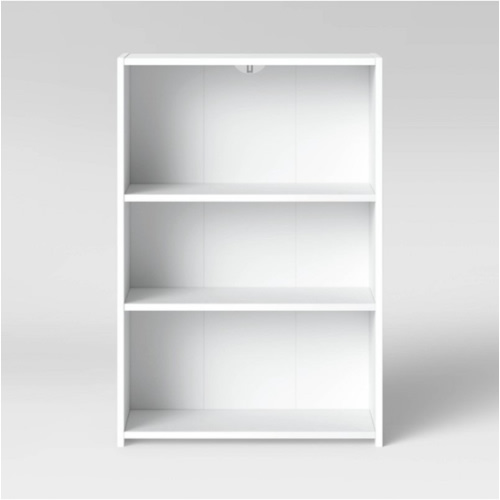 3 Shelf Bookcase White - Room Essentials™: Modern Style, Open Shelving, Wood Composite, No Tools Included. $28.00