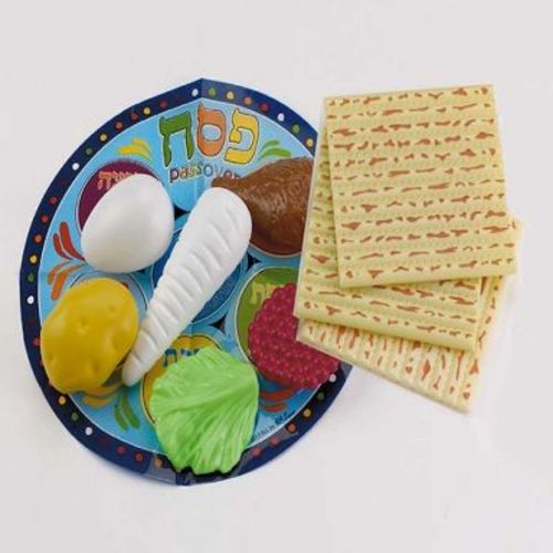 Rite Lite 10pc Passover Children Play Seder Set 4.25" - Blue/Beige