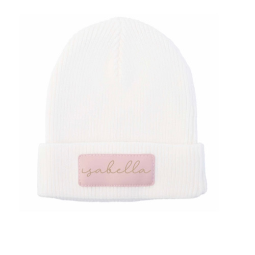 Personalized Leather Patch Beanie | All Colors
