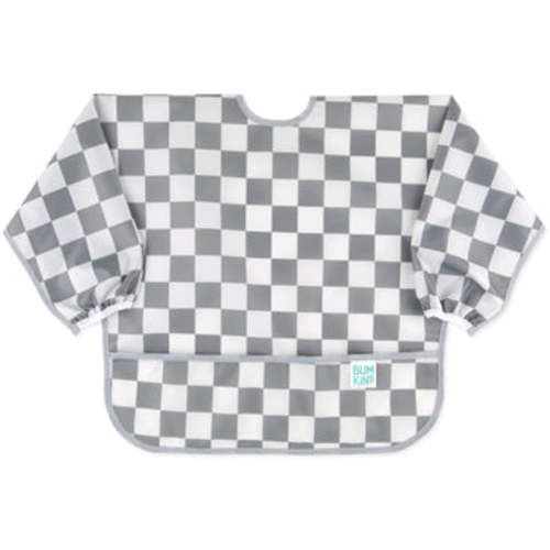 Sleeved Bib: Charcoal Check – Bumkins