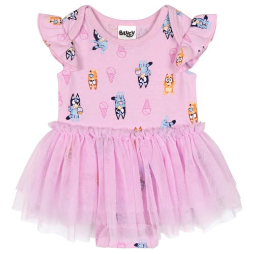 Bluey Bingo Ruffle Mesh Bodysuit Dress Newborn to Infant