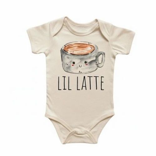 Latte Coffee Newborn Baby Onesie® Bodysuit GS1 Multicolor 0-3M