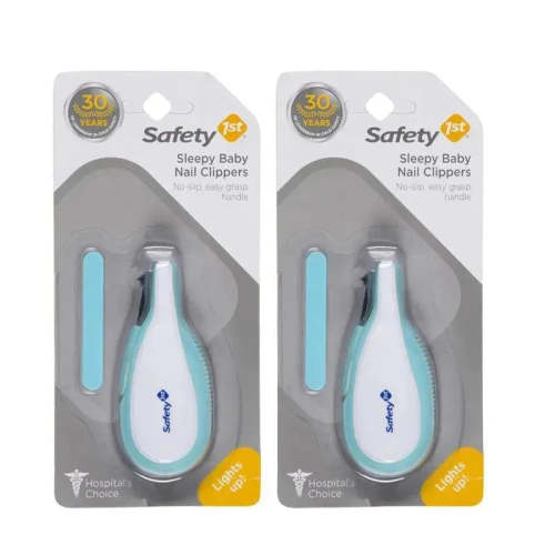 Safety 1St - Sleepy Baby Nail Clipper With Built-in LED Light 2 Pack, Colors May Vary