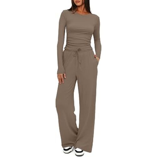 Darong Women's 2 Piece Outfits Long Sleeve Lounge Sets Travel Outfits