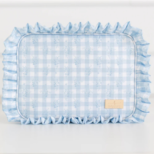 Ruffled Nylon XL Pouch BLUE