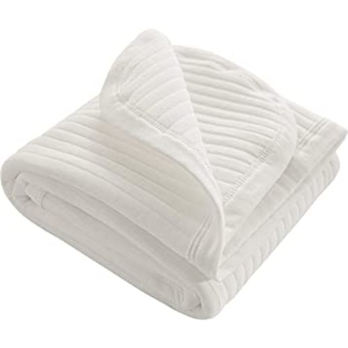 NTBAY Jersey Cotton Quilted Toddler Blanket, Breathable and Warm for Boys and Girls Baby Blanket, 30x40 Inches, White Stripe