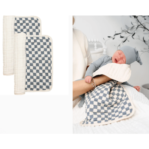 Cloud Muslin™ Burp Cloth 2 Pack - Miles/Cream