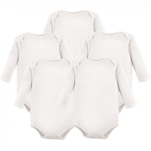 Hudson Baby Cotton Long-Sleeve Bodysuits, 5-Pack, Newborn- 24 Months