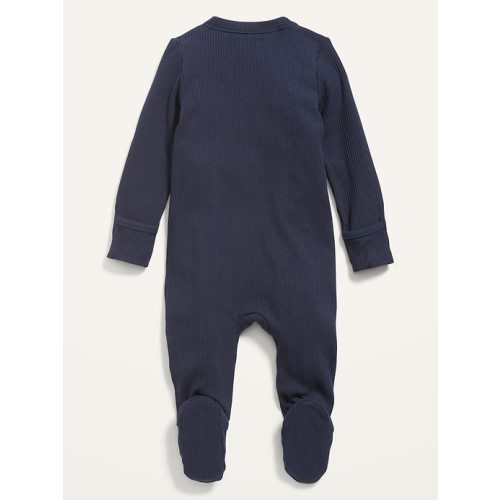 Unisex 2-Way-Zip Sleep & Play Rib-Knit Footed One-Piece for Baby