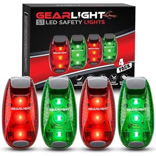 GearLight Rechargeable Bike Light, Bike Headlight and Tail Light Set, Powerful Front and Back Lights for Night Riding Safety, Night Riding Accessories, White Elephant Stocking Stuffer for Men