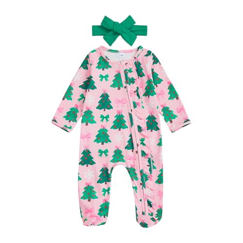 Kuriozud Newborn Baby Girl Boy Footie Romper One Piece Jumpsuit Sleeper Infant Clothes