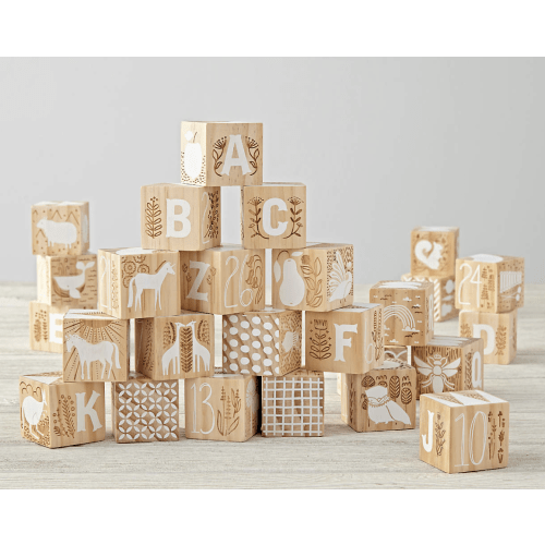 Etched Wooden Baby Blocks