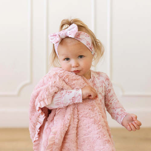 Floral White Baby Girl Big Bow Headwrap | Antoinette