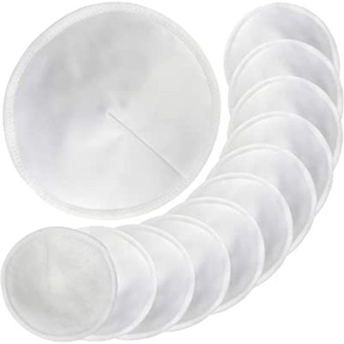 Pinowu Nursing Breast Pads with Laundry Bag (12pcs) - Contoured Breastfeeding Nipple Pad (Pastel Touch, 4.5 inch)