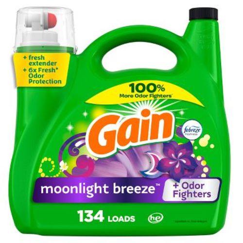 Gain + Aroma Boost Moonlight Breeze Scent HE Compatible Liquid Laundry Detergent Soap