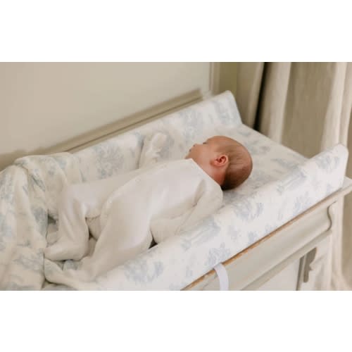 Spring Toile Blue Contour Change Pad | The Gilded Bird – The Gilded Bird US
