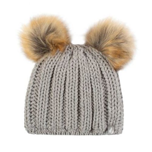 Girls Crystal Mountain Hat with Two Pom Poms