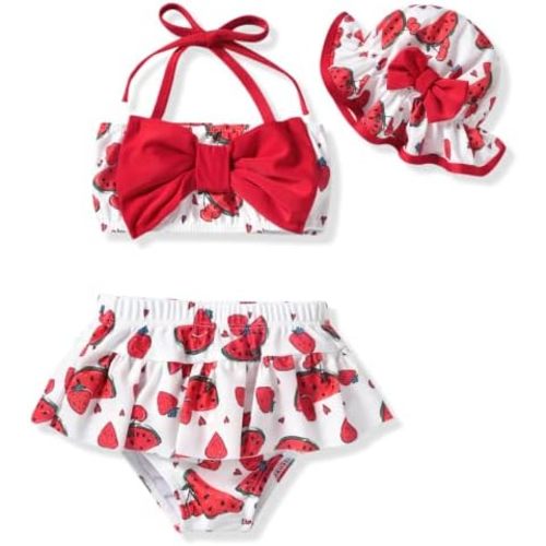 Aalizzwell Baby Girl 2-Piece Bikini Swimsuit with Hat